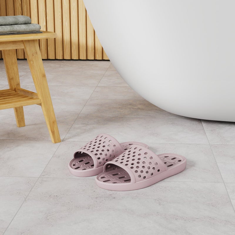 WOTTE Shower Sandals Women Quick Drying Bath Slippers Non Slip Dorm Shoes Size 9 Pink - Image 2